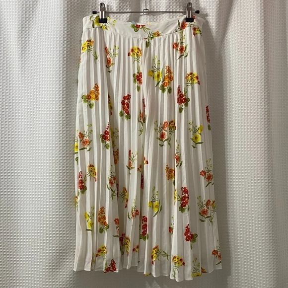 NWT LOFT Petite Floral Swing Pleated Midi Skirt - Picture 5 of 7